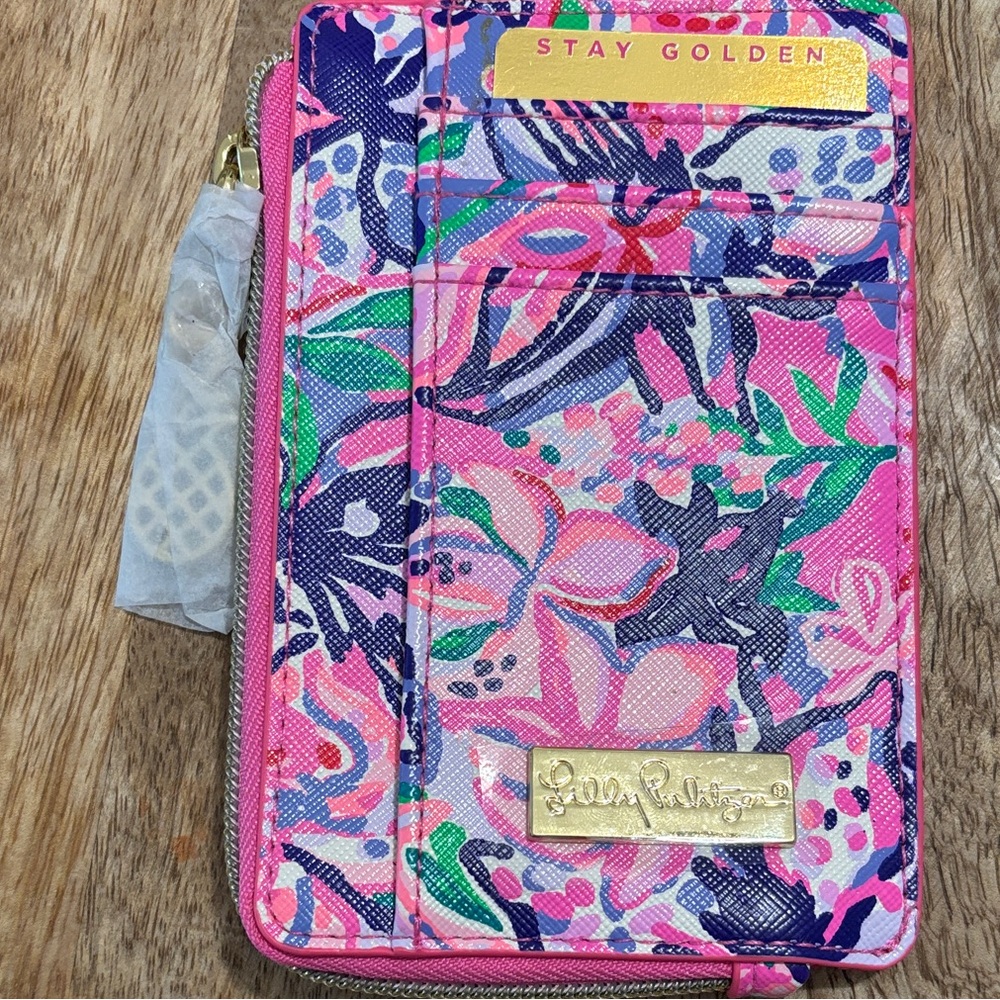 NEW Lilly Pulitzer Isn’t She Lilly Floral Card Holder with Zipper Compartment